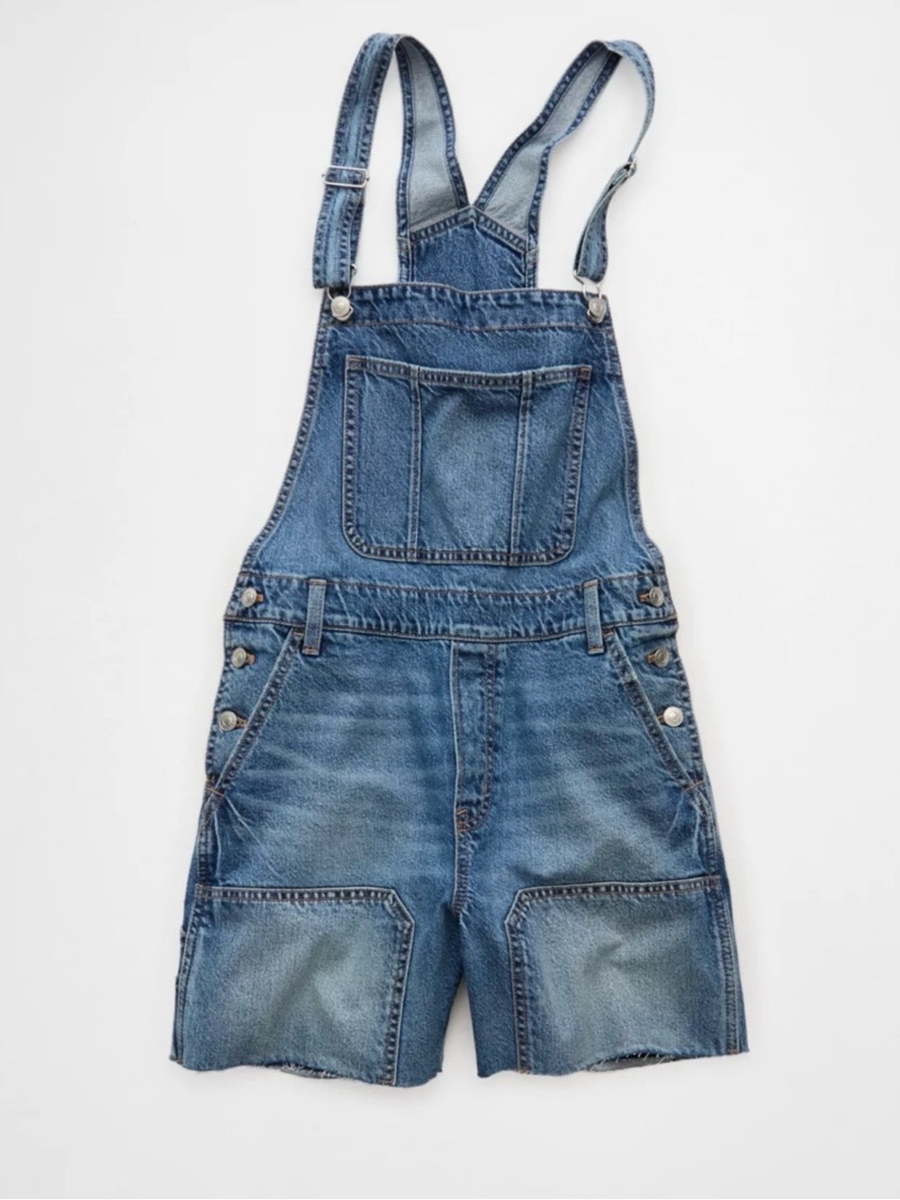 American Eagle Outfitters Denim Short Baggy Overalls Size Medium NEW